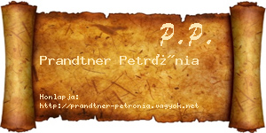 Prandtner Petrónia névjegykártya